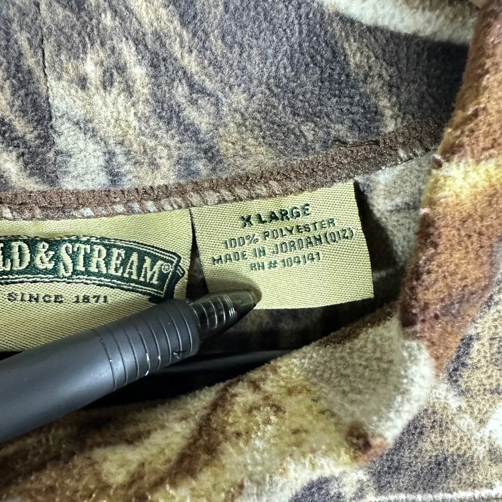Field & Stream Camo Fleece Pullover Mens XL Real Tree Mock Neck Long Sleeve - Picture 3 of 7